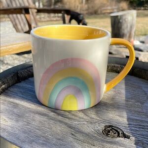 Rainbow Ceramic Mug with Orange Interior